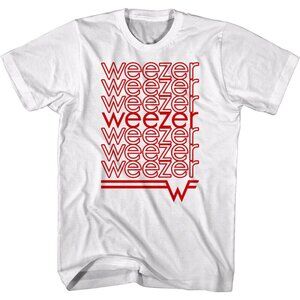 Weezer Repeat Logo Rock Band Music Fan White Album Graphic Retro T-Shirt 159